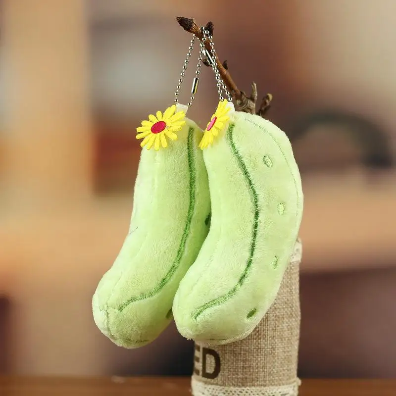 1pc 슈퍼 귀여운 봉제 오이 인형 펜던트 - 열쇠 고리 또는 배낭 액세서리로 이상적