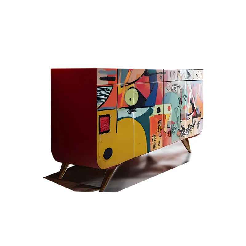 Joint Model, Original Design, Painted Shoe Cabinet, Art Foyer Cabinet Aesthetic Furniture W6