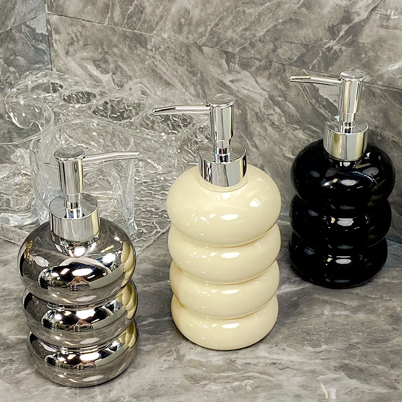 Nordic Bathroom House Accessories Kitchen Soap Dispenser Ceramic Soap Dispender Shampoo Dispensador Bottles Porte Savon Liquide