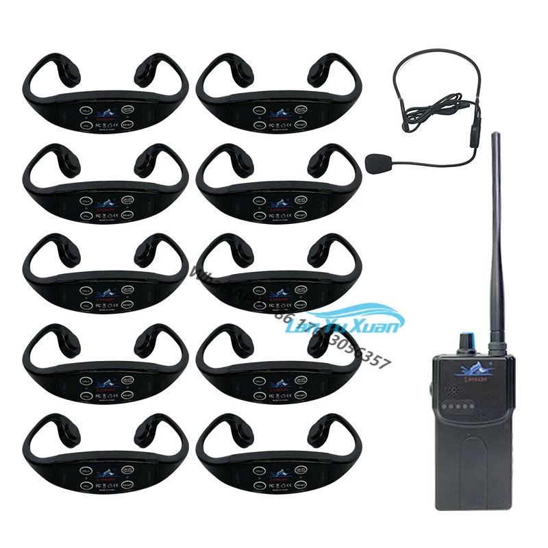 

Water Sports Swim Training Tool FM Transmitter Walkie Talkie Headset Wireless H904 Bone Conduction Swimming Earphones