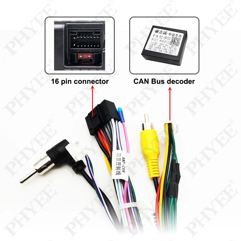 CAN Bus Decoder Harness Wiring Adapter 16 Pin Connector Radio Antenna Cable for Nissan Qashqai J11 Tiida Sentra X-trail Teana