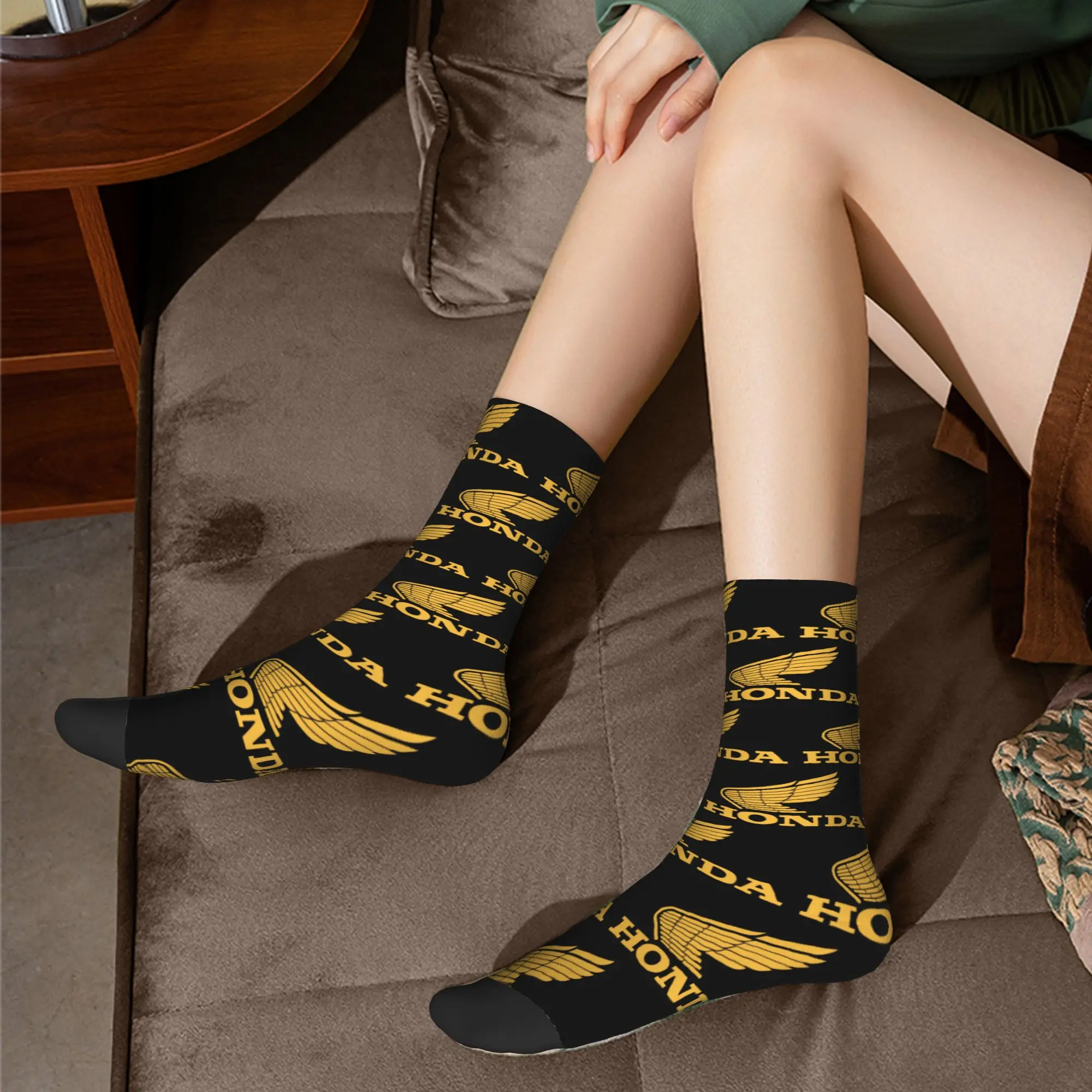 مخصص Harajuku الساخن H-Hondaes الكلاسيكية شعار الجوارب النساء الرجال الدافئة 3D المطبوعة كرة السلة جوارب رياضية