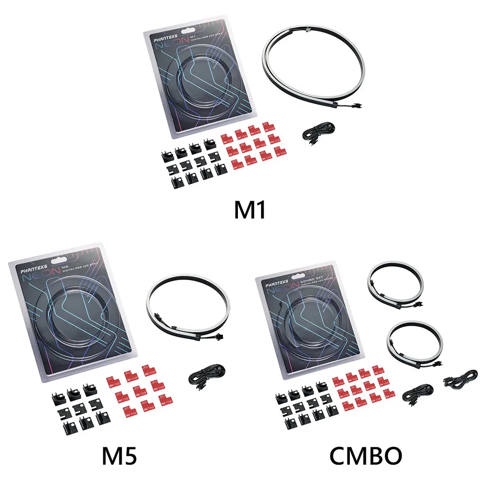 Neon Computer Case Decoration LED Strip Light Header PHANTEKS M1 M5 CMBO Light ARGB Computer Case Decor LED Strips Set