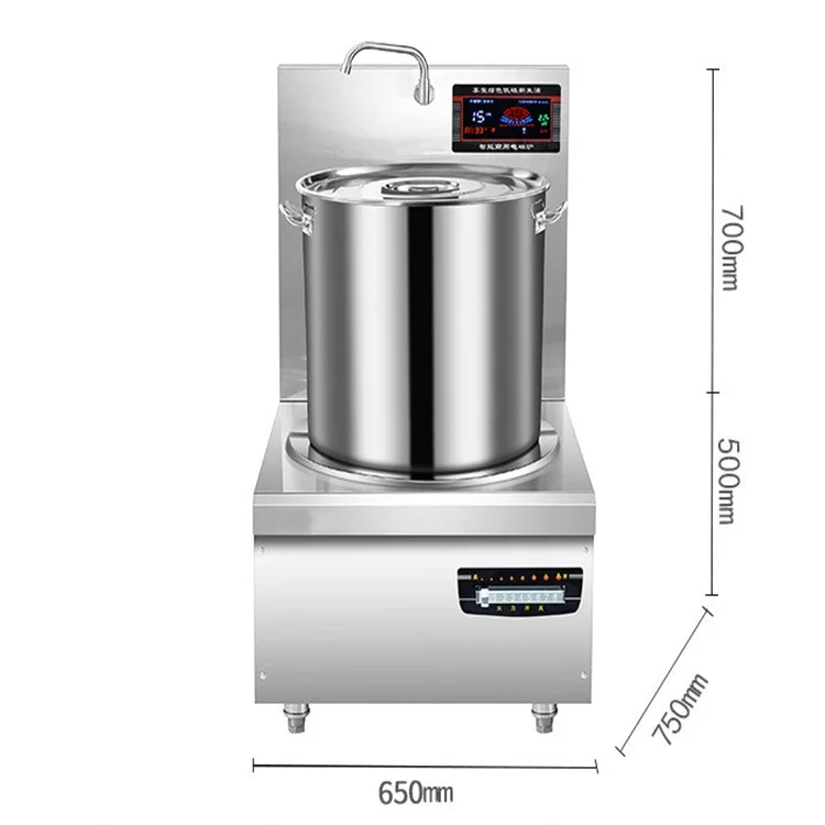 Máquina comercial de cozinhar sopa, aço inoxidável 304, fogão de indução com motor essencial, preço baixo