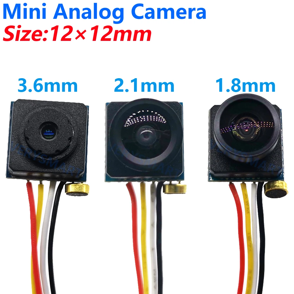 Mini FPV Analog Camera 3.6/2.1/1.8mm 170 Degree Wide Angle Lens Size 12x12mm Color CVBS Home Security Surveillance Video Cameras