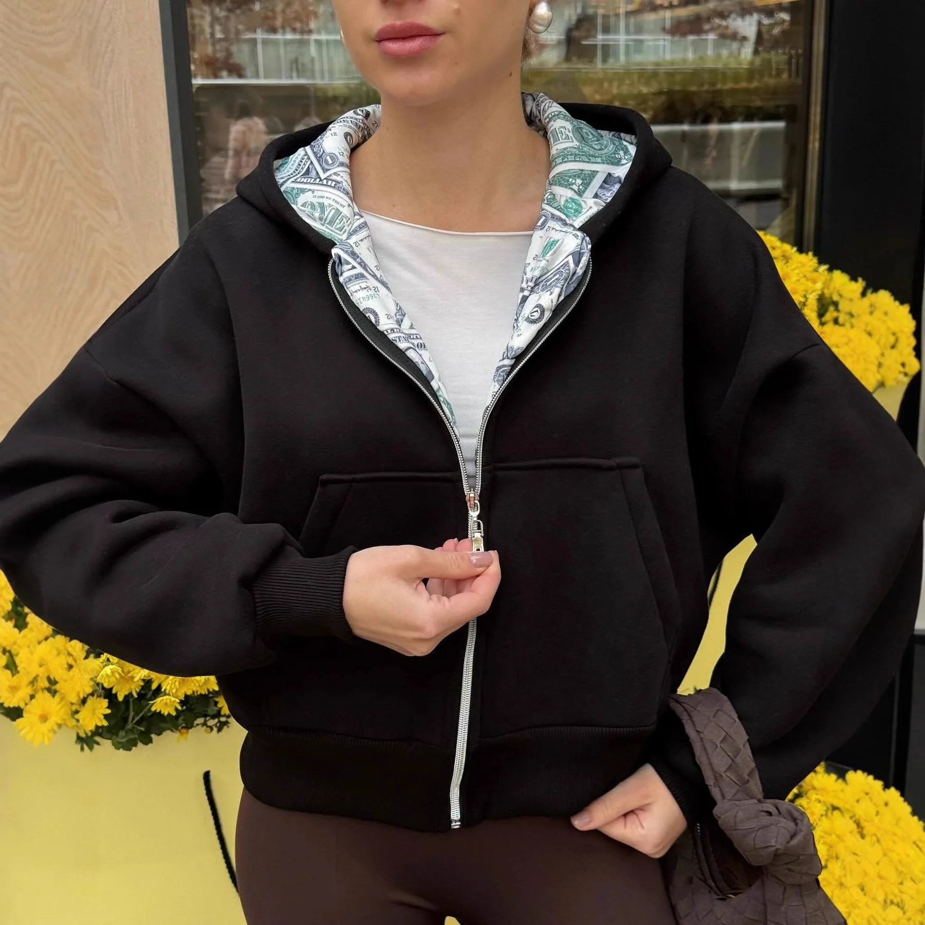 Outono e inverno quente dupla face moda impressão cardigan zíper camisola branca para homens e mulheres mesmo estilo moda casual topo