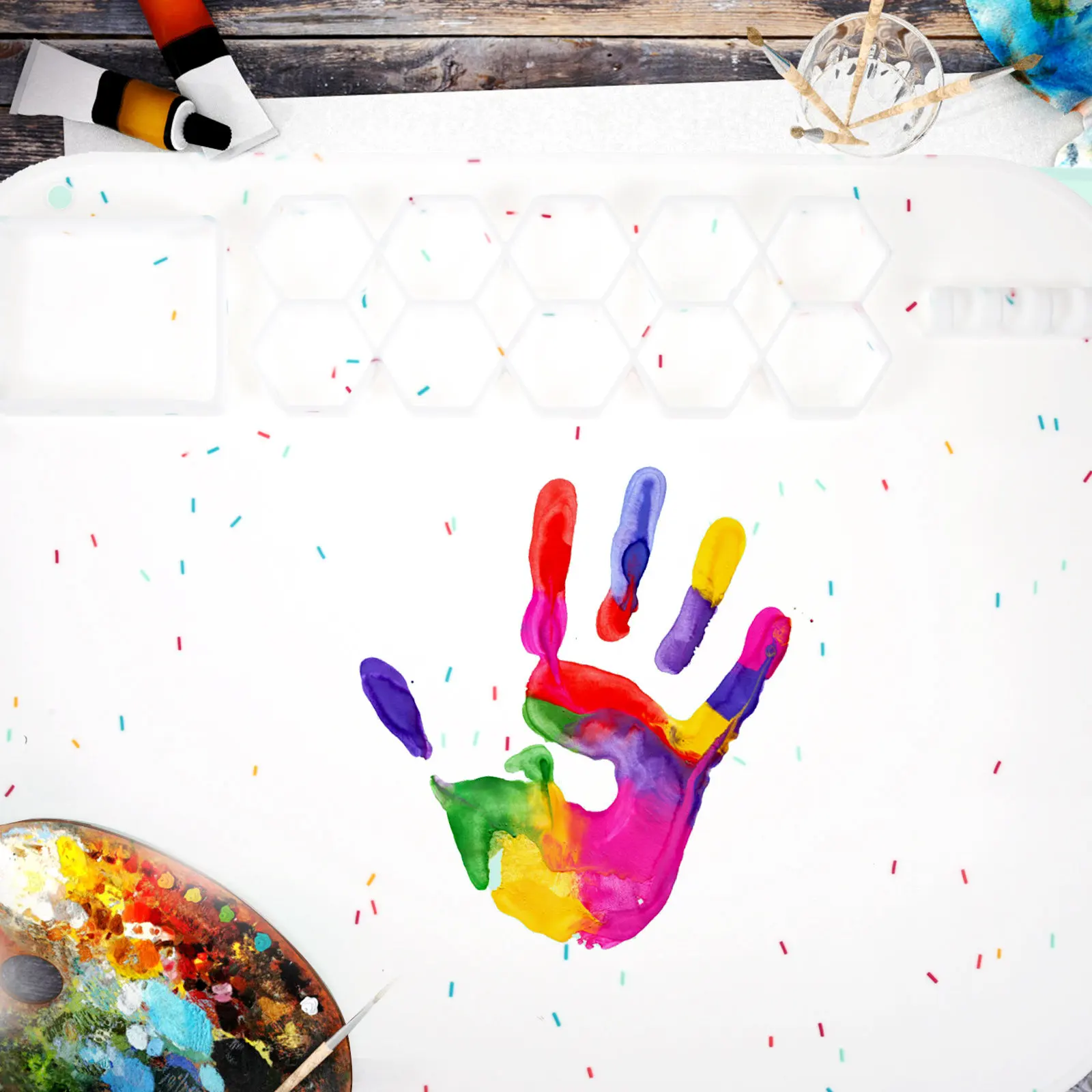 

Силиконовый коврик для рисования, антипригарный, гибкий, складной, легко хранить, для литья смолы, пигментов, подставка для ручек