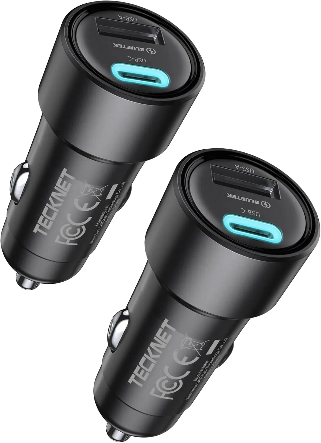 48W 2-Port USB C Car Charger [2Pack] Fast Charging PD QC3.0 Cigarette Lighter Adapter Compatible with iPhone 17/16/15/14 Pro Max Plus Galaxy