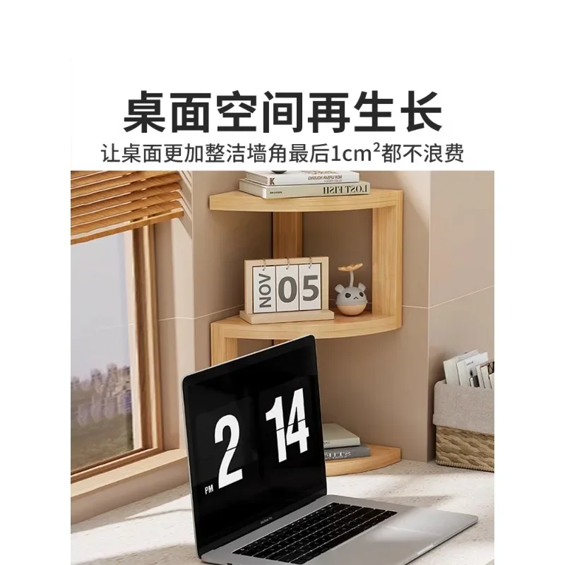 Desktop bookshelf corner shelf desk desk corner cabinet table small bookcase bedroom bedside corner storage rack