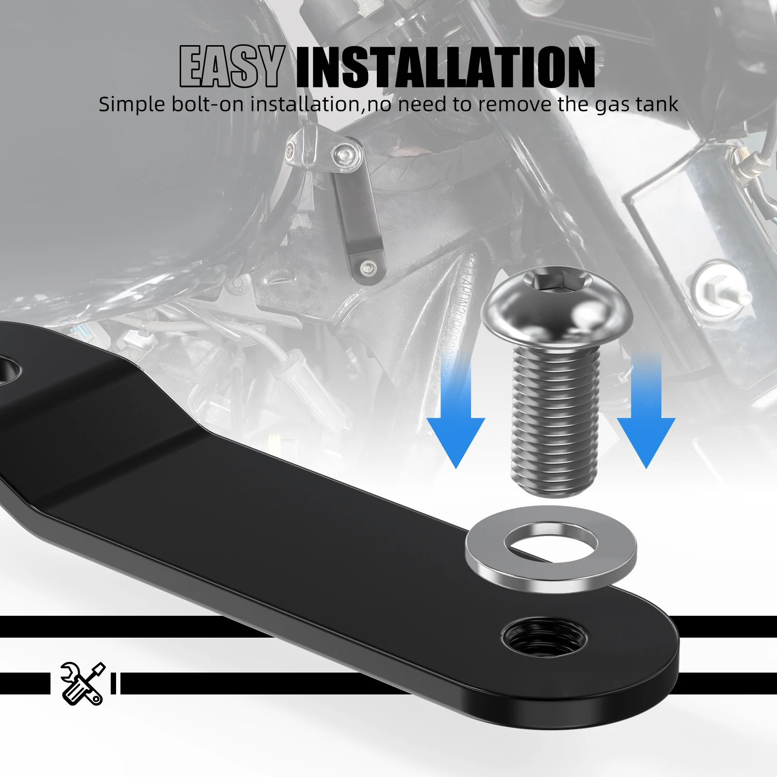 1.1/1.5/2/2.56/3" Fuel Tank Lift Brackets for Harley Dyna Street Bob Fat Bob Low Rider Super Glide Iron883 Sportster Forty Eight view 5