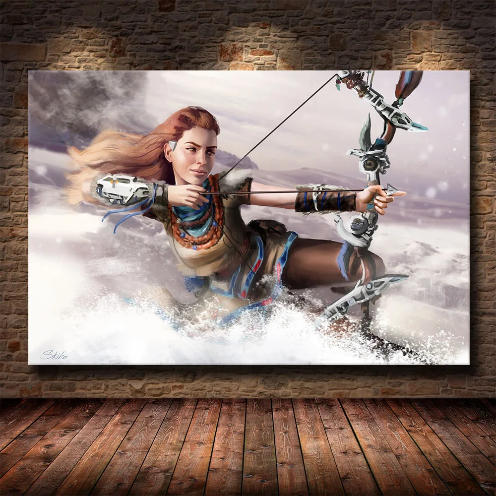 Game Horizon Zero Dawn, Wall Art Canvas Painting Print Poster, horizon forbidden west Boys Bedroom, Wall Decoration