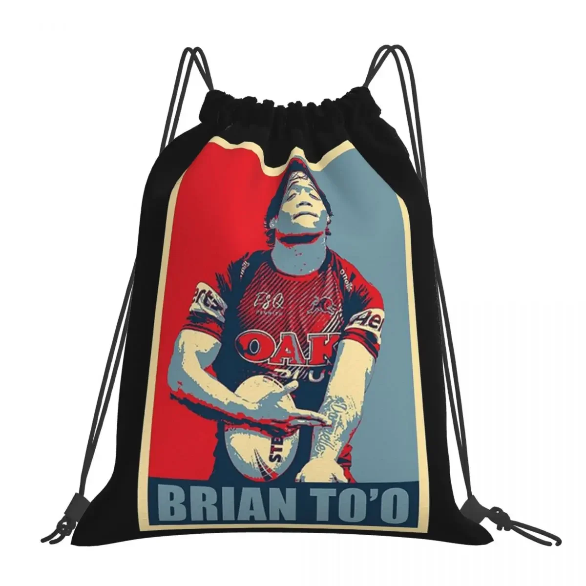 Brian To'o Hope Backpacks Portable Drawstring Bags Drawstring Bundle Pocket Sports Bag Book Bags For Man Woman School