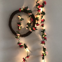 3M 30Led Copper Wire Lighting Strings Simulation Rose Vine Light Christmas Wedding Party Showcase Courtyard Decoration Lamps