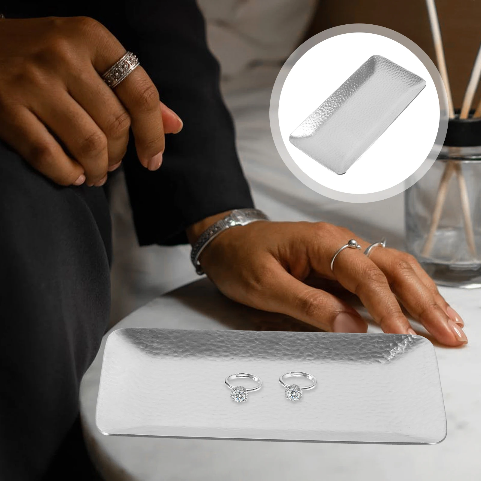 

Stainless Steel Storage Plate Rectangular Multipurpose Towel Tray Jewelry Organizer Snack Serving Tray Stainless Steel Plate