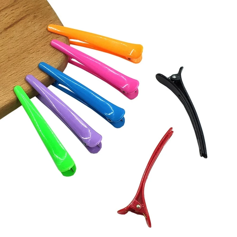 50Pcs Transparent Plastic Crocodile Hair Clips Candy Color Duck Hairpins For Bangs Professional Salon Hair Styling Accessories