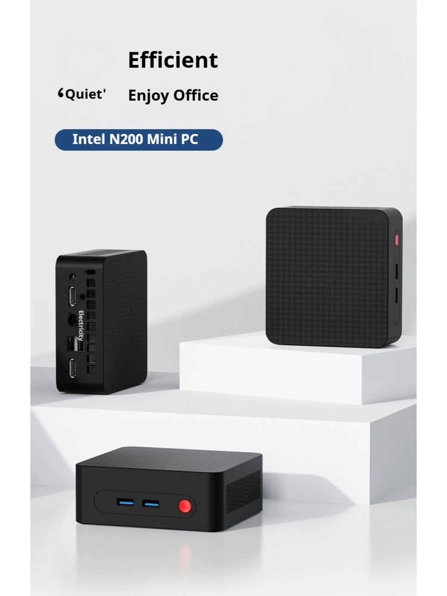 CPU Intel N200 Mini-PC, DDR4 8GB M.2 SSD 128GB Compact Desktop Computer 12th Gen, Ultra-thin NUC