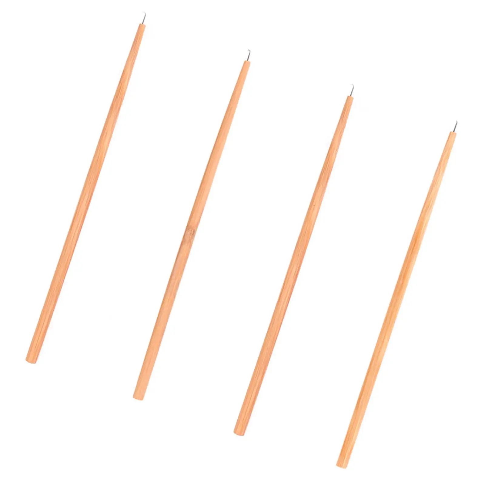 4 Pieces Lace Wig Ventilating Needle Kit Wooden Handle Accessories Hair Weave for Make/Repair Lace Wig Hooking Hair
