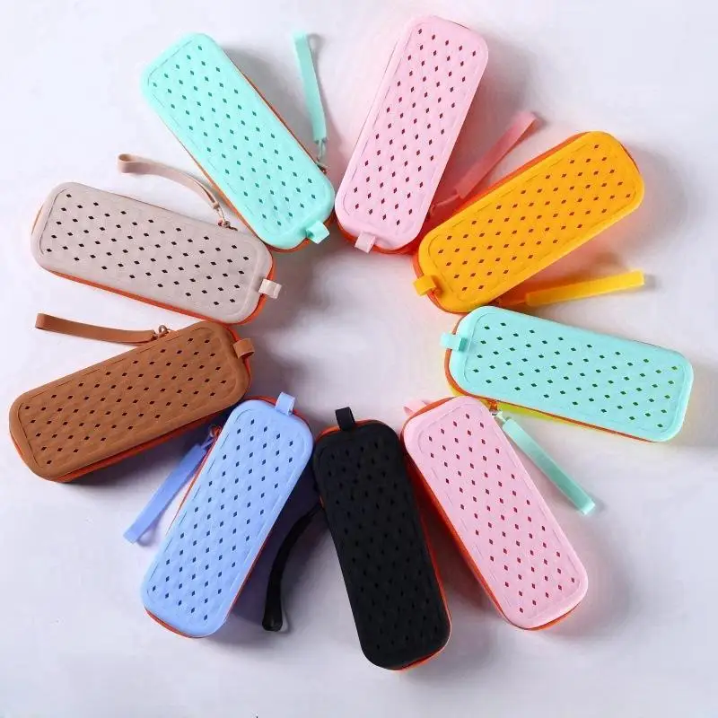 Swim Goggle Case For Swimming Silicone Protective Bag With Drain Hole For Goggles Large Capacity