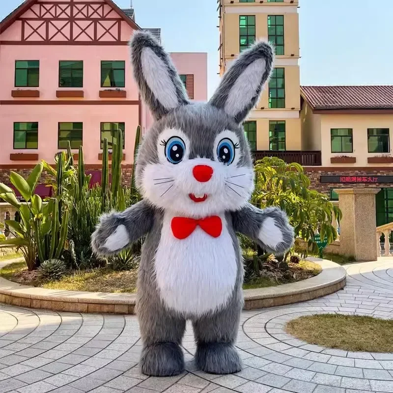 2 m/2.6 m opblaasbaar konijn mascotte kostuum volwassen paashaas haas cosplay kit entertainment carnaval full body pak dierlijke jurk