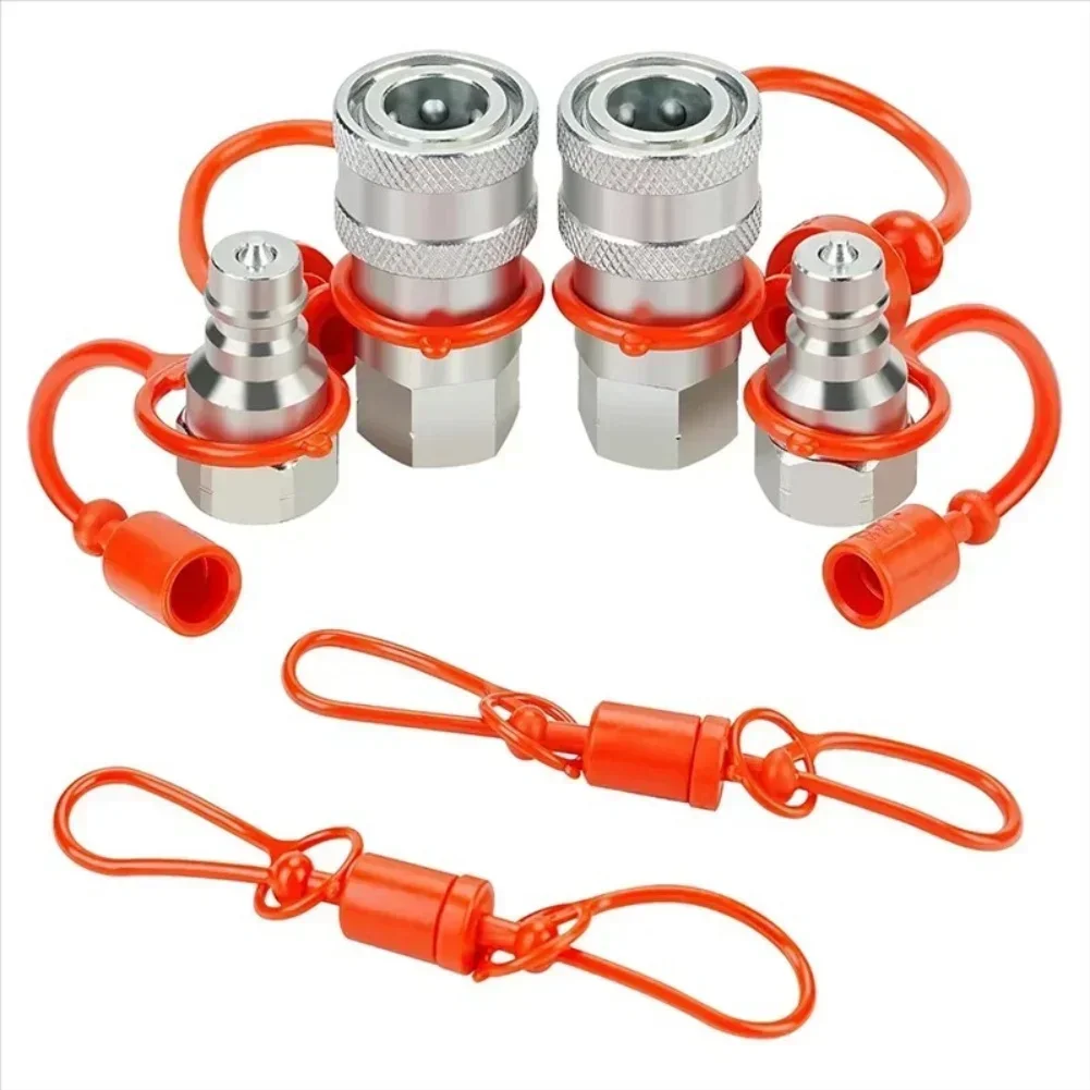 2 Set Hydraulic Quick Connect Coupler NPT1/2'' NPT1/4