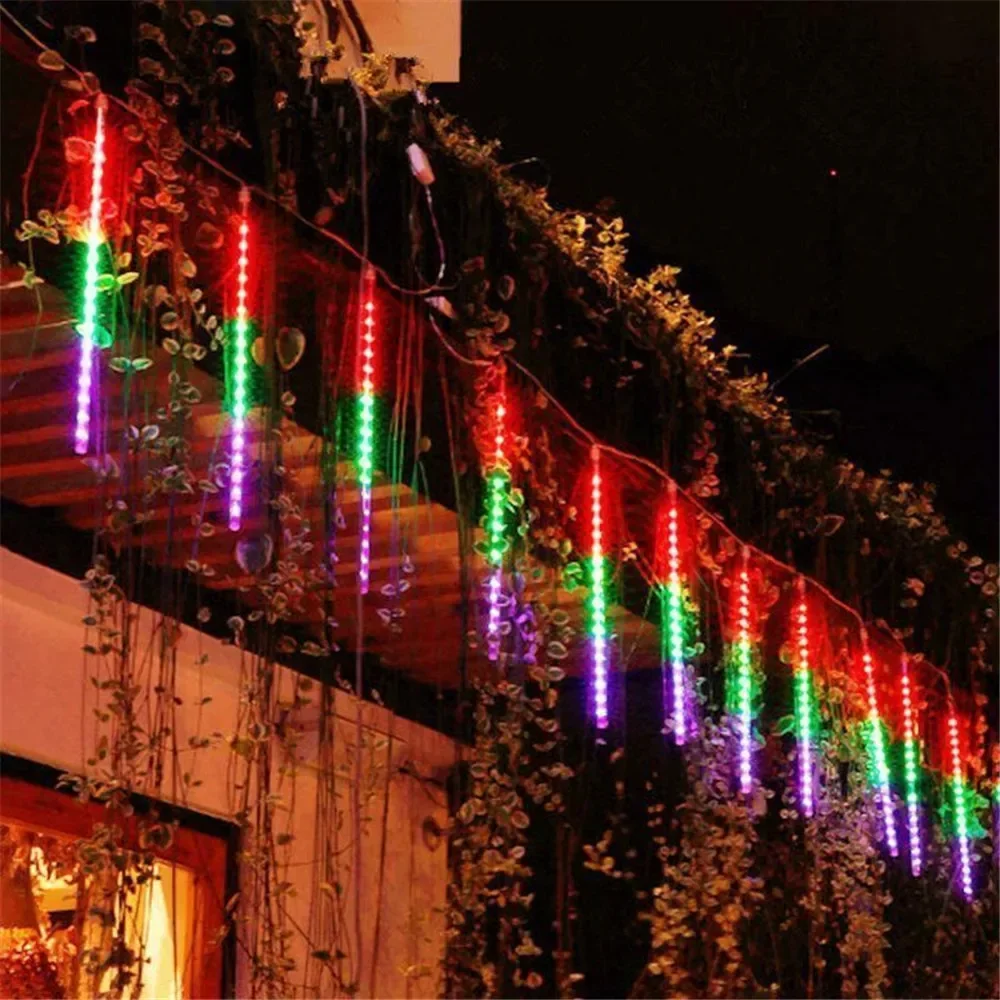 Juego de luces LED para decoración de calle, guirnalda de hadas para boda, Navidad, iluminación al aire libre, con enchufe de EE. UU./UE, 4/3/2/1set