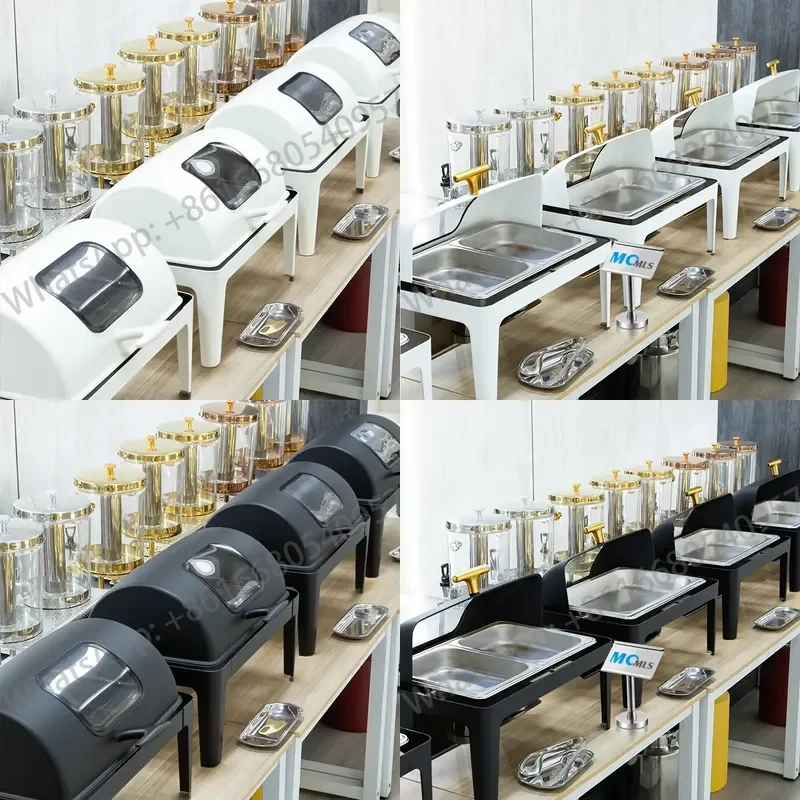 Wholesale Hotel Roll Top 9L Chafing Dish Buffet Food Warmer with Glass Window for Catering