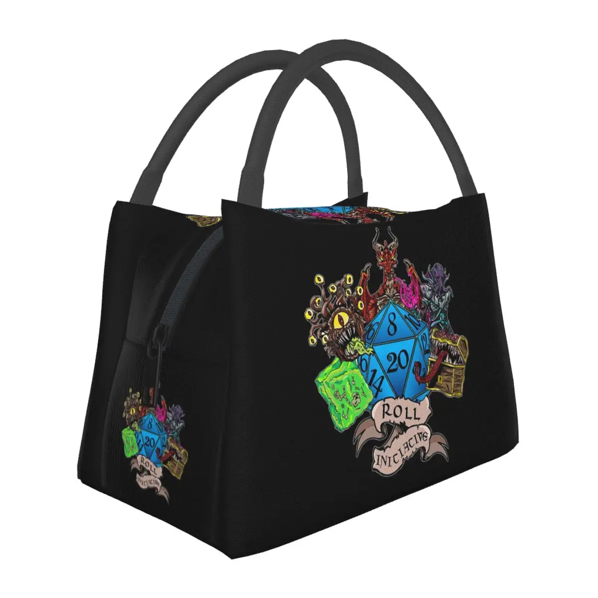 Roll Initiative Dungeon And Dragon Insulated Lunch Bag for Women Picnic Storage Food Boxes Leakproof Container Thermal Lunch Box