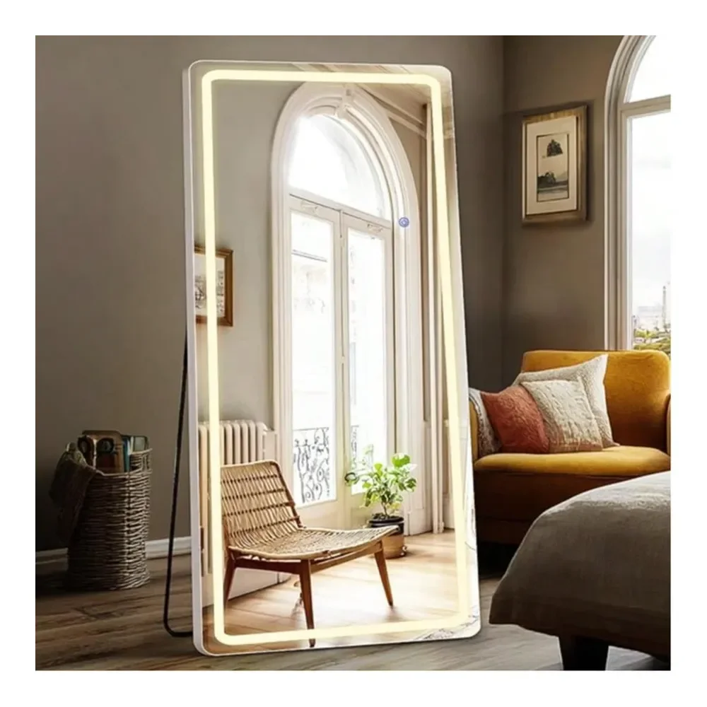 

Sweetcrispy LED Full Length Mirror, 26 X 71 Floor Stand Mirror With Dimmable Light, Wall Mounted For Bathroom,Bedroom, Living Ro