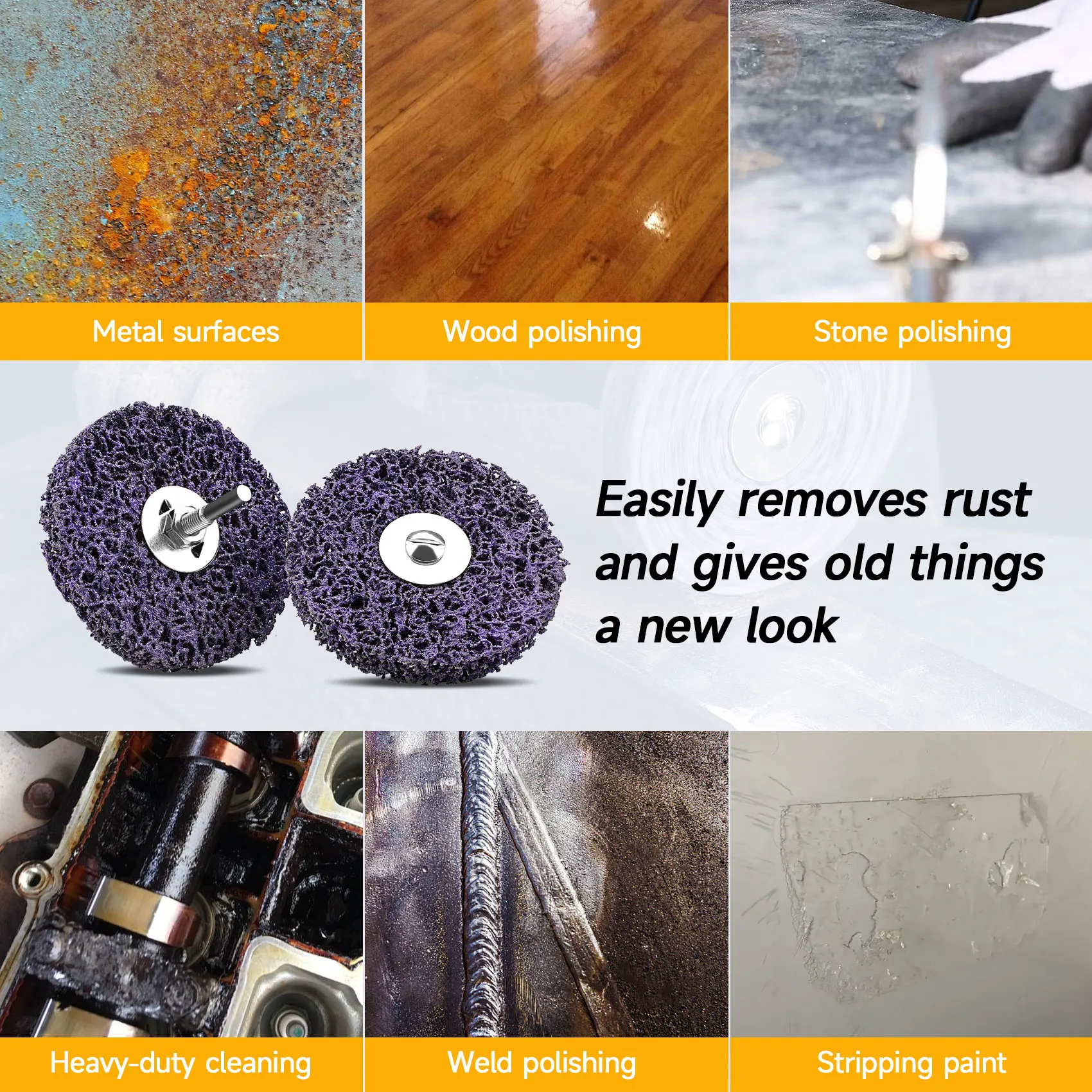 50/75/100 مللي متر المرجان شريط القرص 6 مللي متر عرقوب تنظيف قطاع عجلة الحفر الدورية أداة تجليخ لإزالة الصدأ المعدني Deburring 1 قطعة