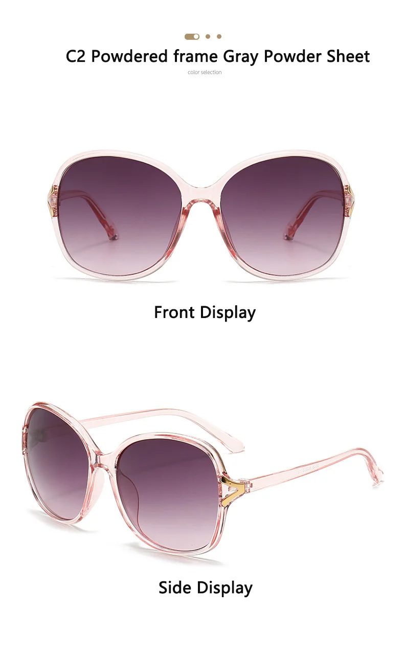 Neue modische High-End-Retro-Sonnenbrille mit Gesichtsverstärkung, kleiner UV-Schutz, der große Sonnenbrille für Damen 2605 fährt – Detail 10