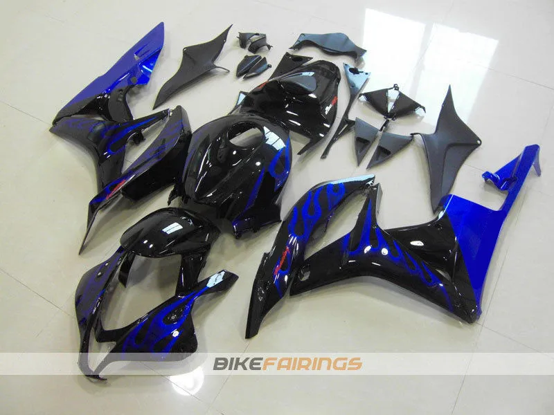 

4Gifts Injection New ABS Whole Motorcycle Fairings Kit Fit for HONDA CBR600RR F5 2007 2008 07 08 Bodywork Set Black Blue Flame