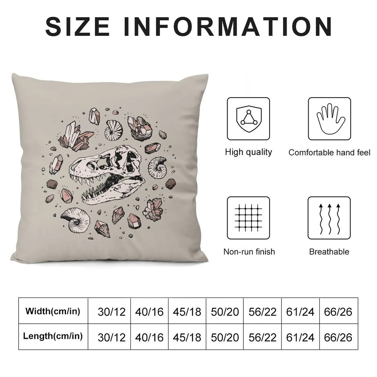 Geo-rex Vortex Rose Quartz Dinosaur Skull Fossil Art Throw Pillow Christmas Throw Pillows Covers Christmas Covers pillow