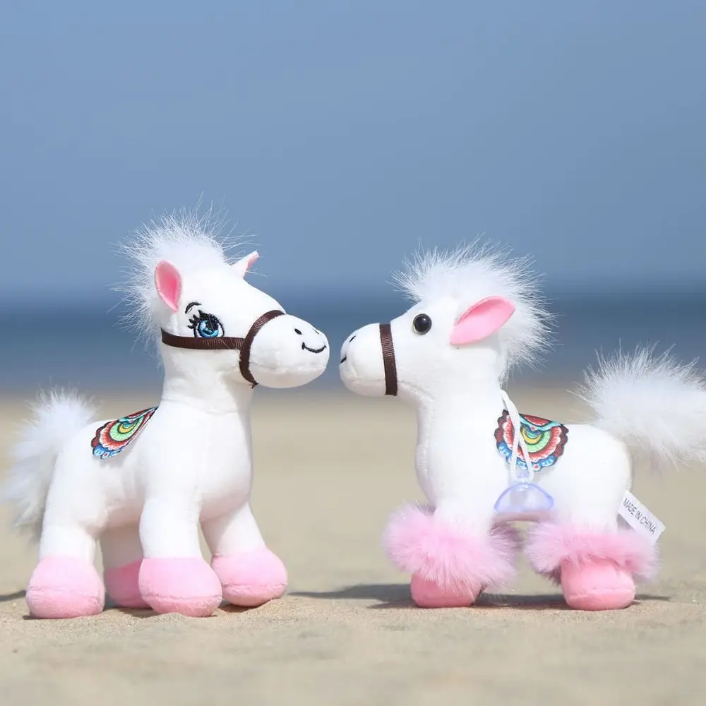 Lindo Animal relleno caballo juguete de peluche suave Año del Caballo zodiaco caballo colgante Adorable caballo Kawaii juguetes de muñecos de peluche