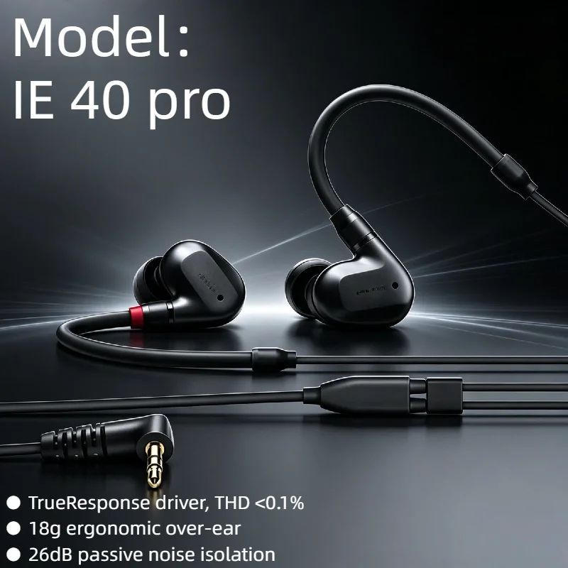 

Обновленные оригинальные музыкальные наушники IE40Pro 2026 года: динамические внутриканальные спортивные наушники для бега, высококачественные гарнитуры