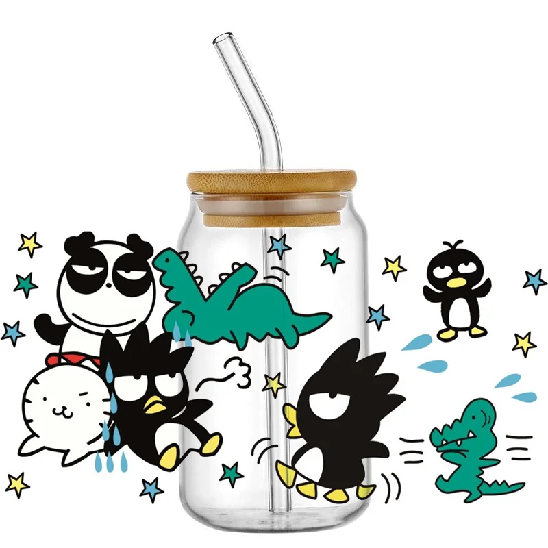 Miniso Cartoon niedlichen Pinguin 3d Aufkleber UV Dtf Tasse Wrap Transfer Aufkleber benutzer definierte Etikett DIY wasserdichtes Logo für Libbey Glas kann