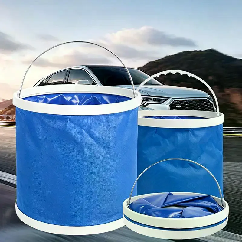 9L 13L Car Folding Oxford Cloth Bucket Portable Collapsible Water Container Lightweight Design for Camping Fishing Traveling