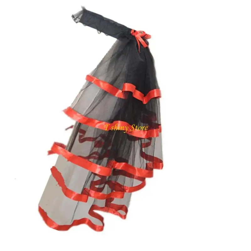 Jupe longue en Tulle superposée à taille élastique, pour événement Cosplay Costume théâtre, N58F