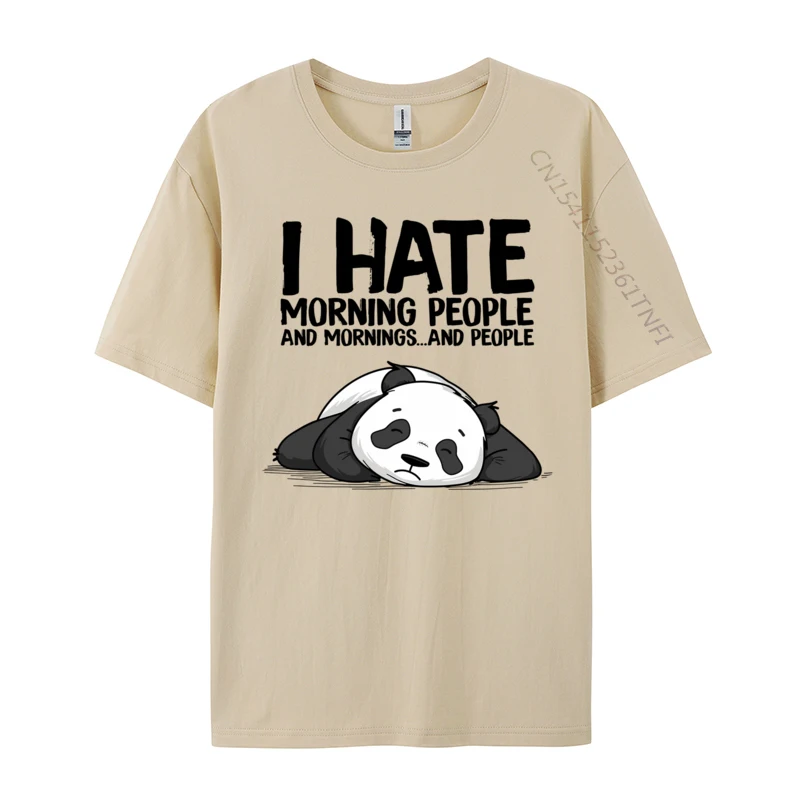 

Lazy Panda I Hate Mornings Cute Sleep Shirt Pjyama Sleeping Printed On Normal T-Shirts For Men Cotton T Shirt Leisure Tee