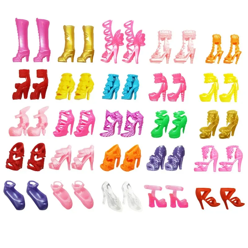 Muñecas Barbie originales de 18 pulgadas y 90, mezcla de 20 piezas de zapatos, accesorios BJD, ropa para muñecas Barbie, juguetes Fashionista para niños
