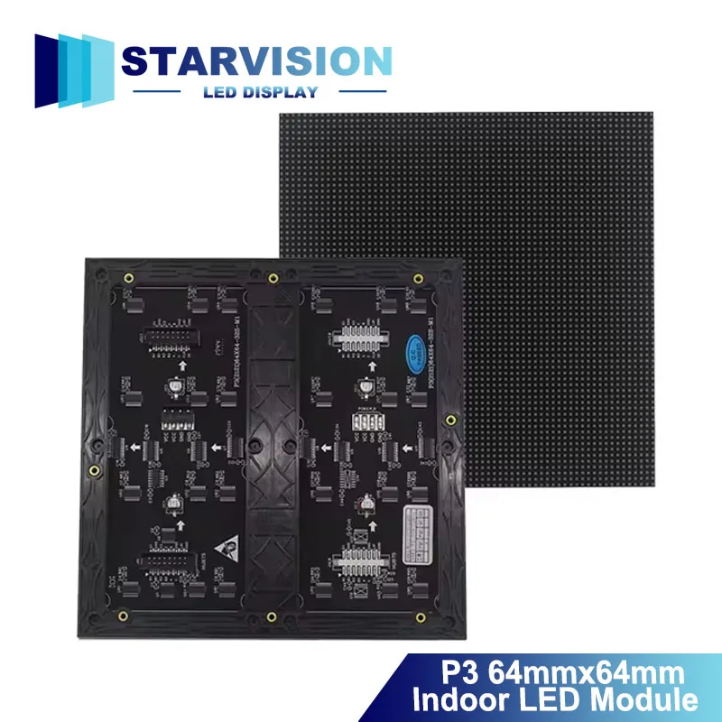 2pcs/Lot P3 LED Full Color Indoor Matrix Panel 192x192mm 64x64 Pixels HUB75 Full Color Module SMD2121 Lamp 1920 Refresh Display