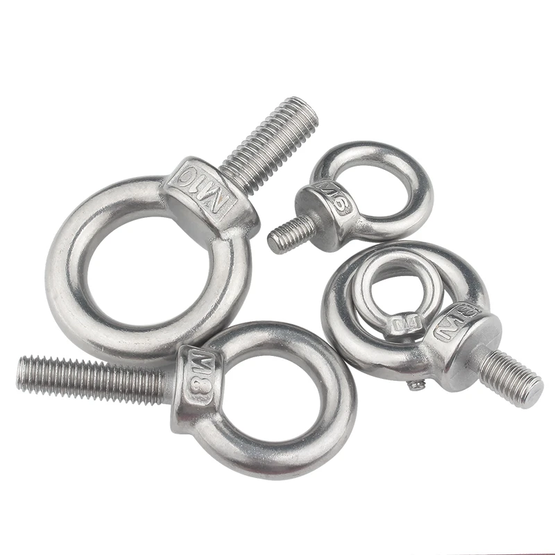 5/1pcs M3 M4 M5 M6 M8 M10 M12 DIN580 Eye Bolt 304Stainless Steel Marine Lifting Eye Screws Ring Loop Hole for Cable Rope Eyebolt