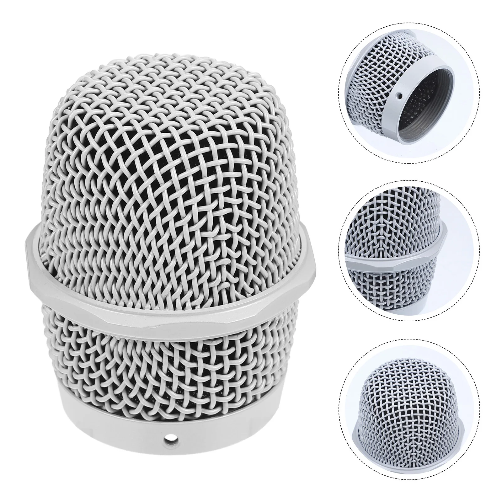 

Metal Mesh Head for Mic Replacement Tough Non-Fade Grille Cover Fit Wireless and Wired Microphones Long-Lasting Ball Head