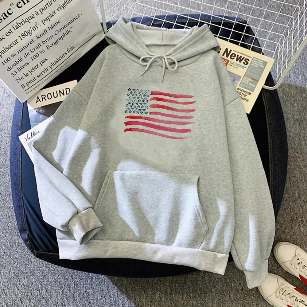 Usa hoodies women Kawaii aesthetic sweater Hooded Shirt female streetwear sweater