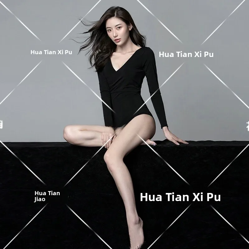 

Black One-Piece Suit for Women Private Studio Art Photo Performance Clothes Slimming Portrait Photography Costume