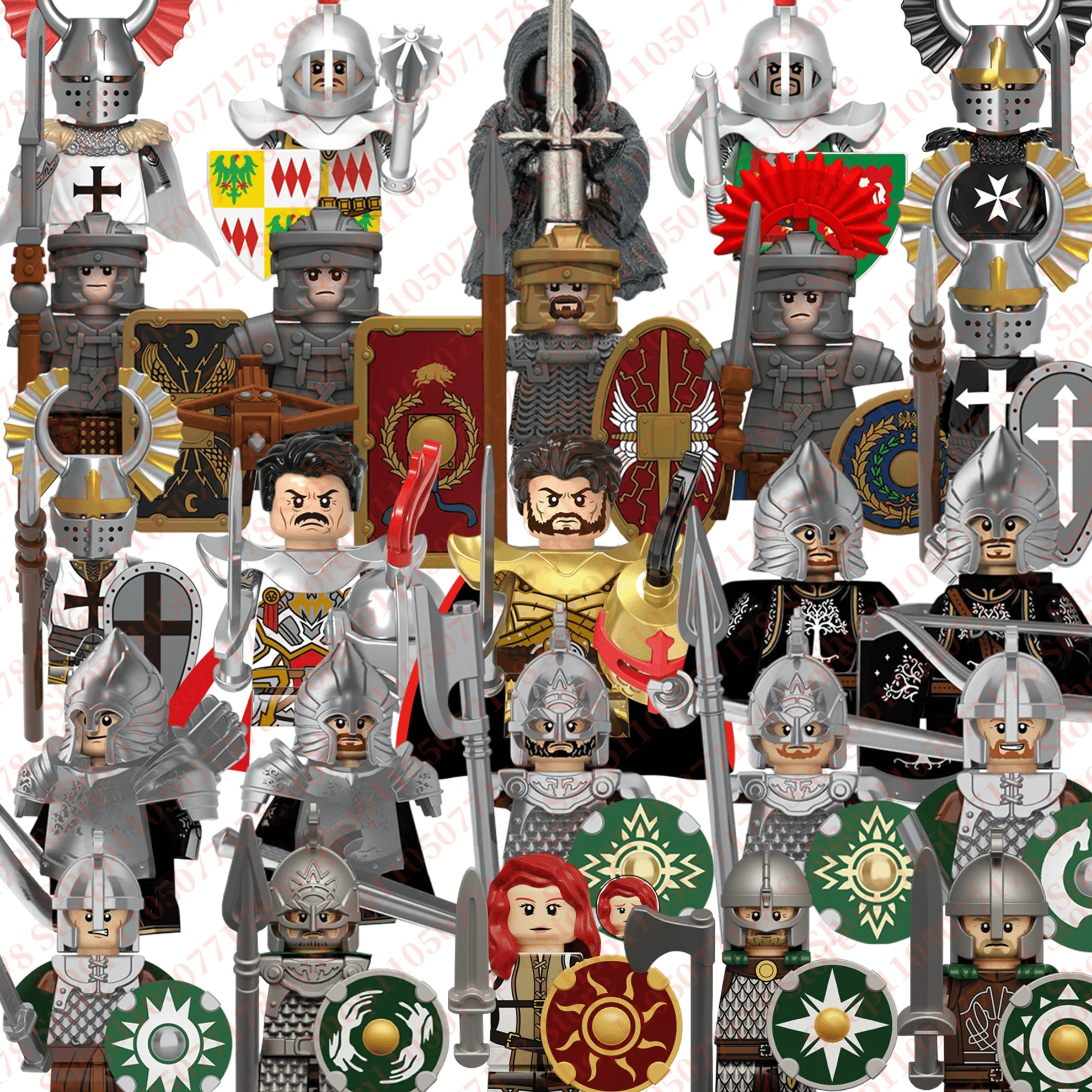 

Medieval wars Ancient Greece Ranger Dragon Infantry General soldier Kids building block toy assembly DIY blocks collection gifts