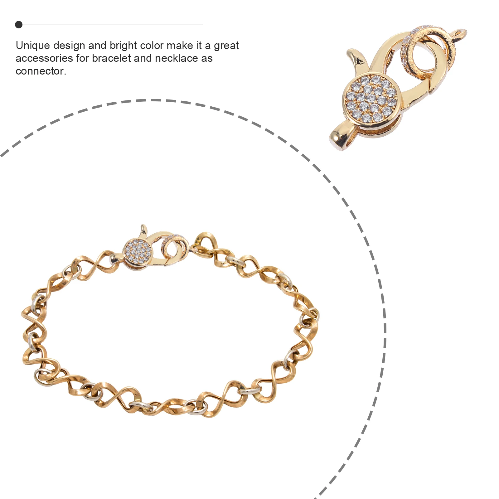 

2pcs Gold Lobster Claw Clasps Durable Jewelry Accessories for Bracelets Necklaces Connectors Replacement Buckle