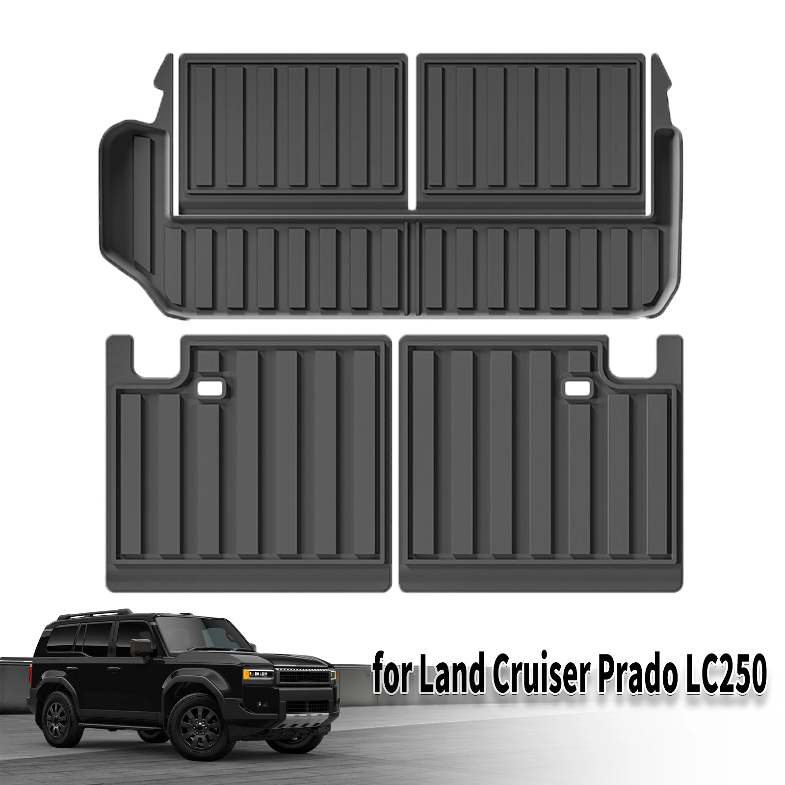 

for Land Cruiser LC250 Prado 250 2024 2025 High Quality TPE Car Floor & Trunk Mats, Waterproof Easy Clean