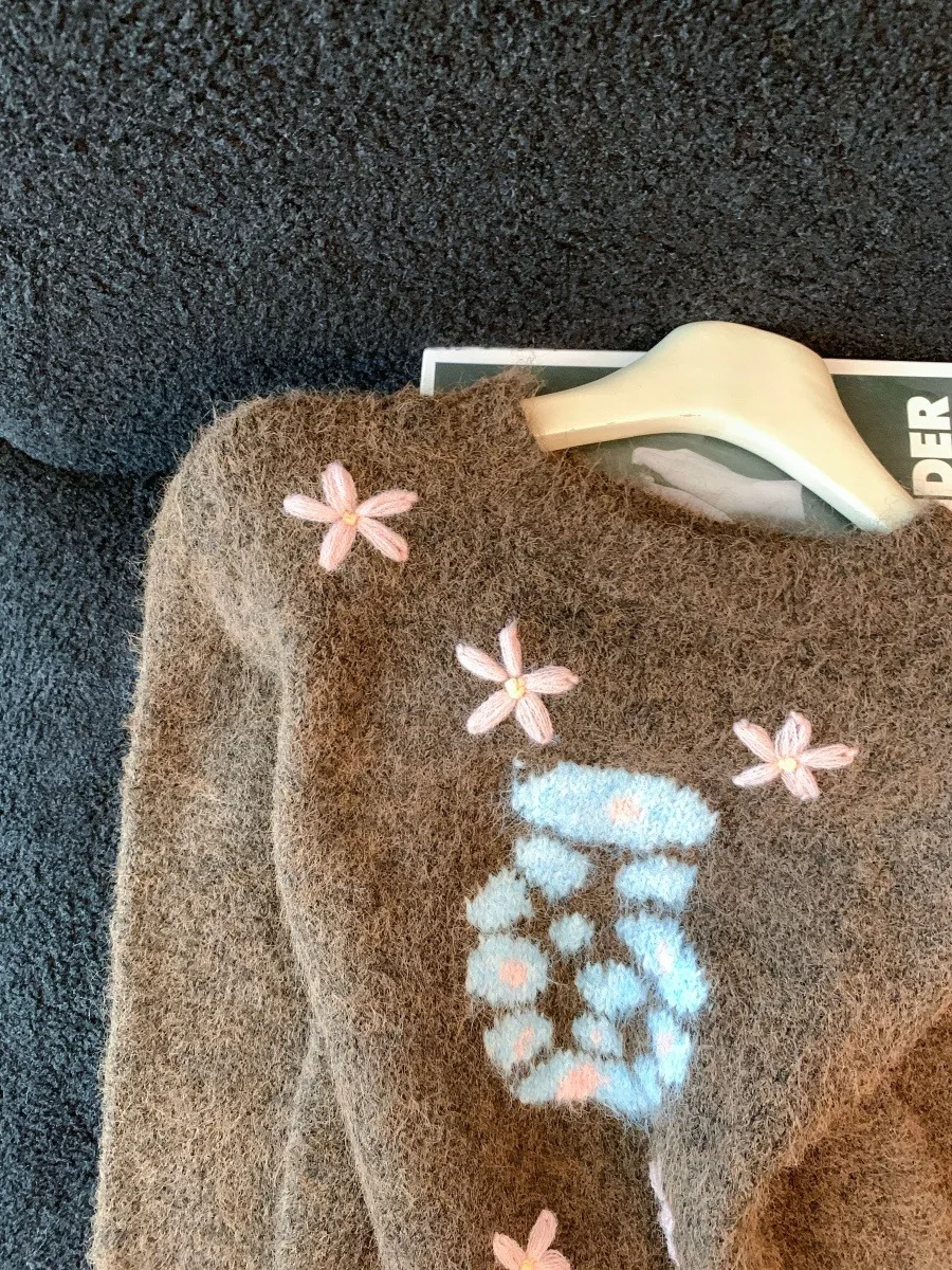 Ręcznie Haftowany Sweter Oversize z Kolorowymi Blokami, Gruby, Dzianinowy dla Kobiet, Jesień Zima, Nowa Koreańska Luźna Odzież Dzianinowa