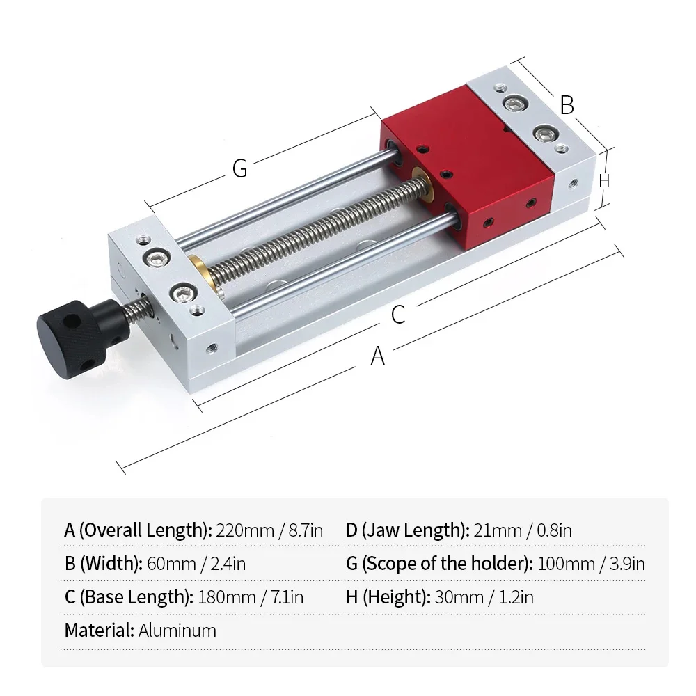 Máquina de grabado CNC, vicio de mandíbula paralela, pinzas planas de aleación de aluminio, fresadora de banco, herramienta de fijación de tornillo