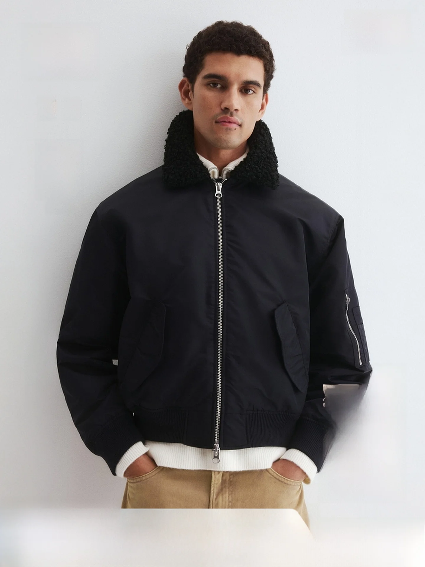 

Мужская зимняя куртка H&M свободного кроя с воротником-стойкой, теплая, из хлопка и нейлона, повседневная, стандартной длины, для повседневного использования и путешествий